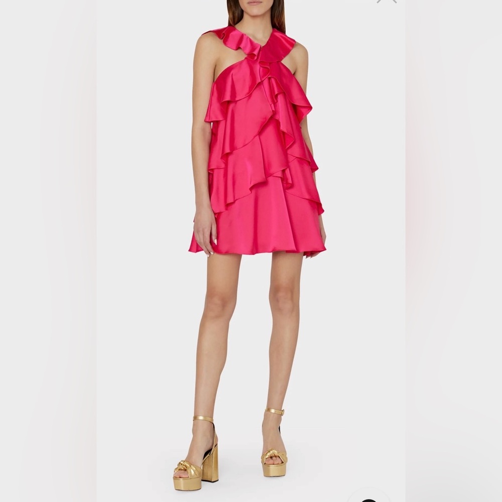 NWT Milly Lexi Satin Ruffle Dress - Sz. 4